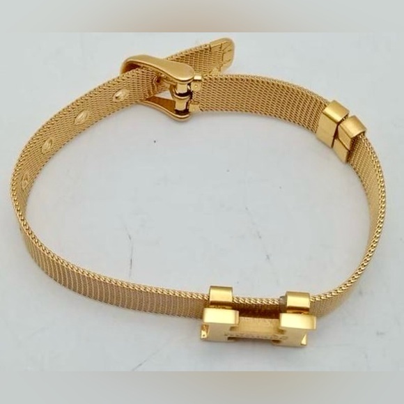 Hermès Gold-Tone Mesh Bracelet - Picture 3 of 3
